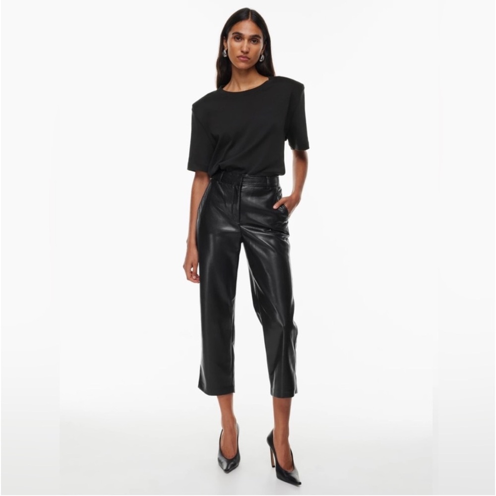 Aritiza Babaton Command Cropped Vegan Leather Pant - Size 10